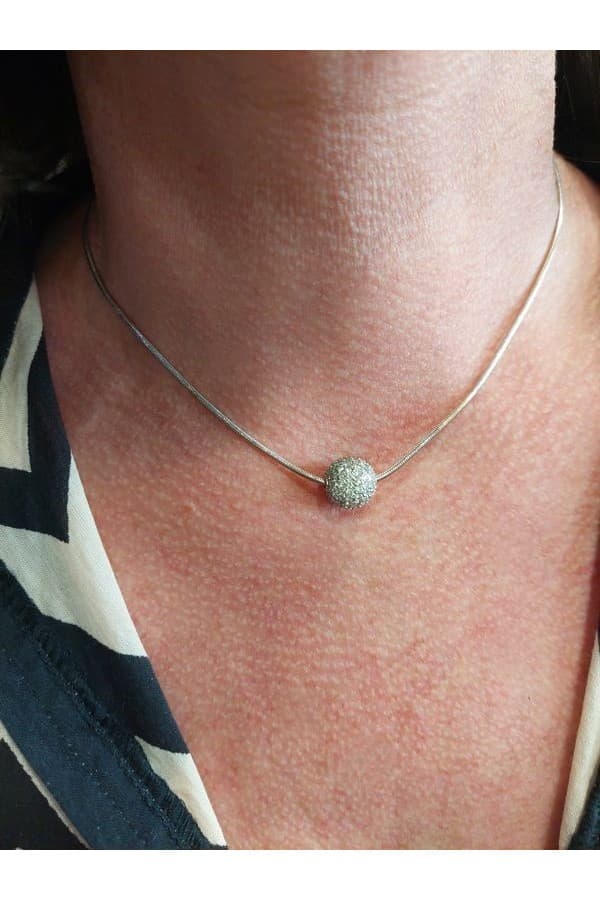Collier Boule Pavage Diamants - photo 2