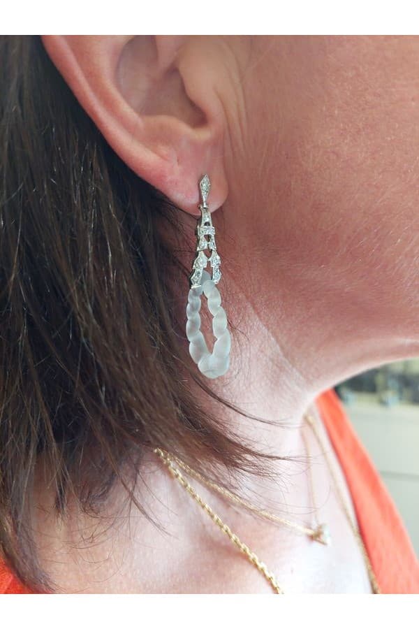 Boucles d'Oreilles Cristal et Diamants - photo 2