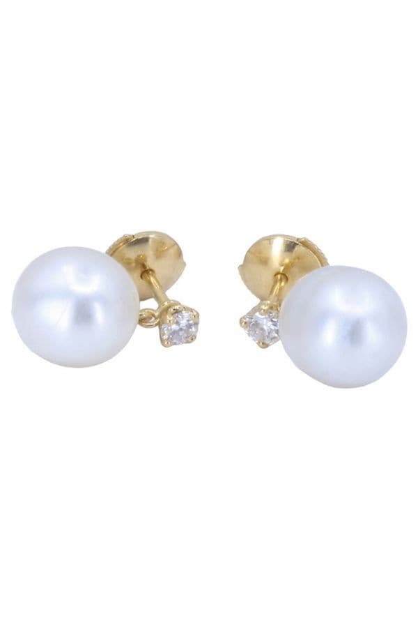 Boucles d'Oreilles Pendantes Perles et Diamants - photo 3
