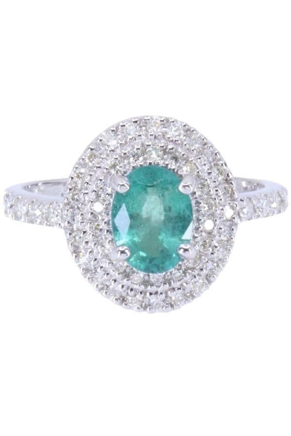 Bague Moderne Émeraude et Diamants - photo 3