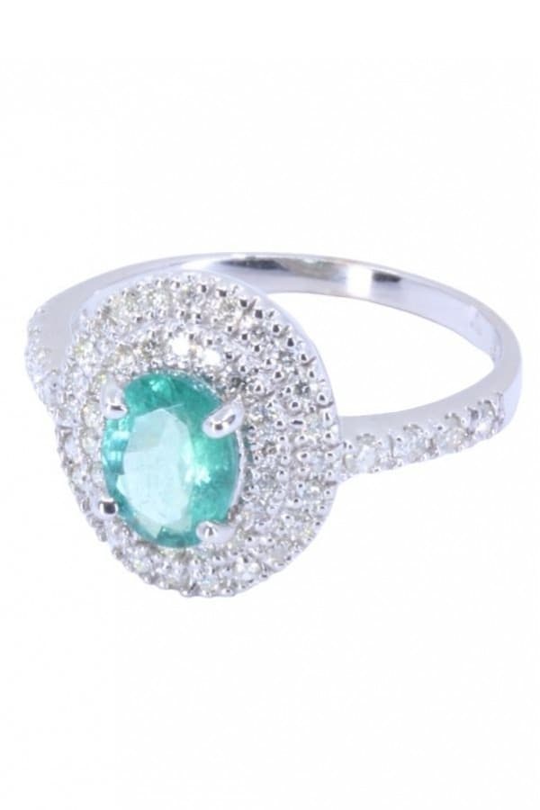 Bague Moderne Émeraude et Diamants - photo 4