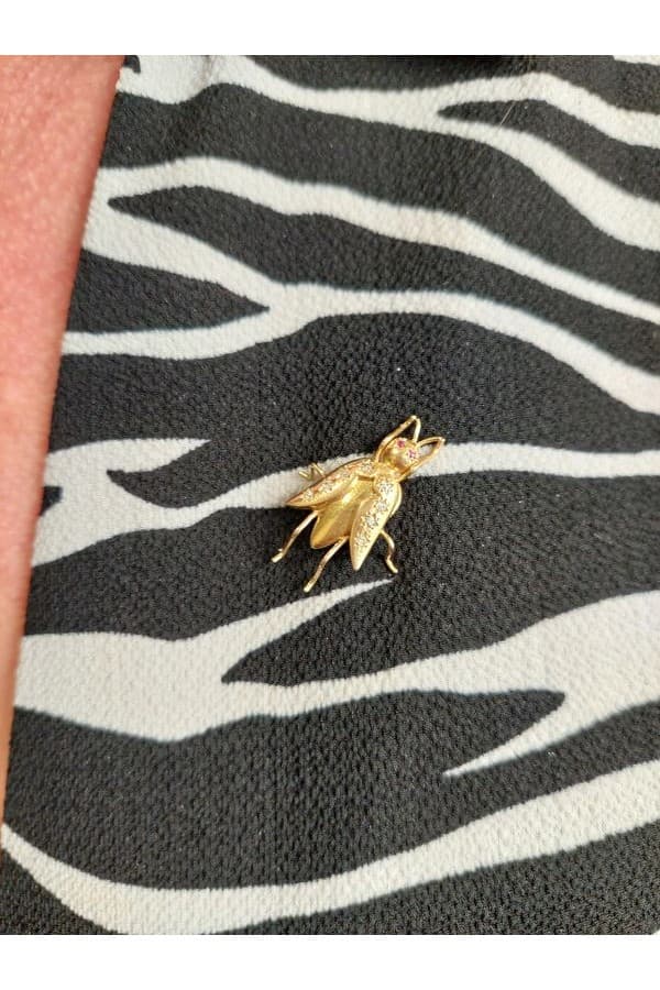 Broche Insecte Rubis et Diamants - photo 2