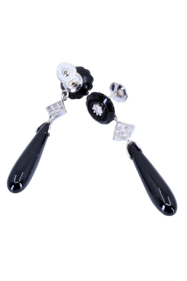 Boucles d'Oreilles Pendantes Onyx - photo 3