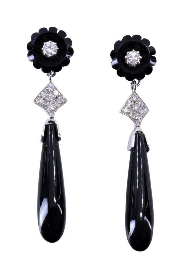 BOUCLES D'OREILLES PENDANTES ONYX, photo 2 sur 3