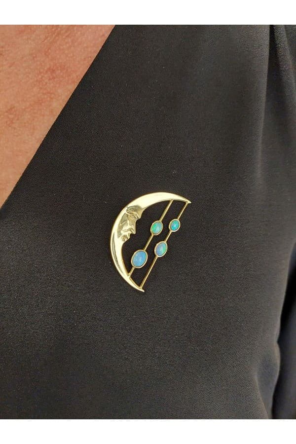Broche Lune Opales - photo 2