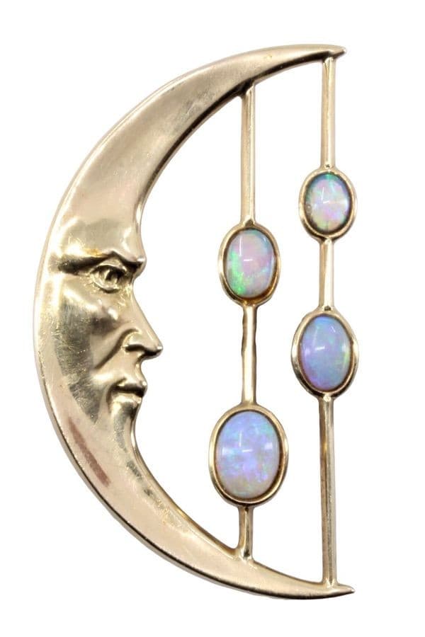 Broche Lune Opales