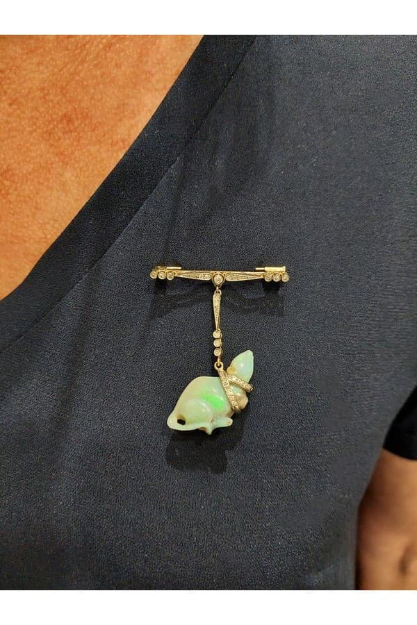 Broche Rat Ancienne Opale - photo 3