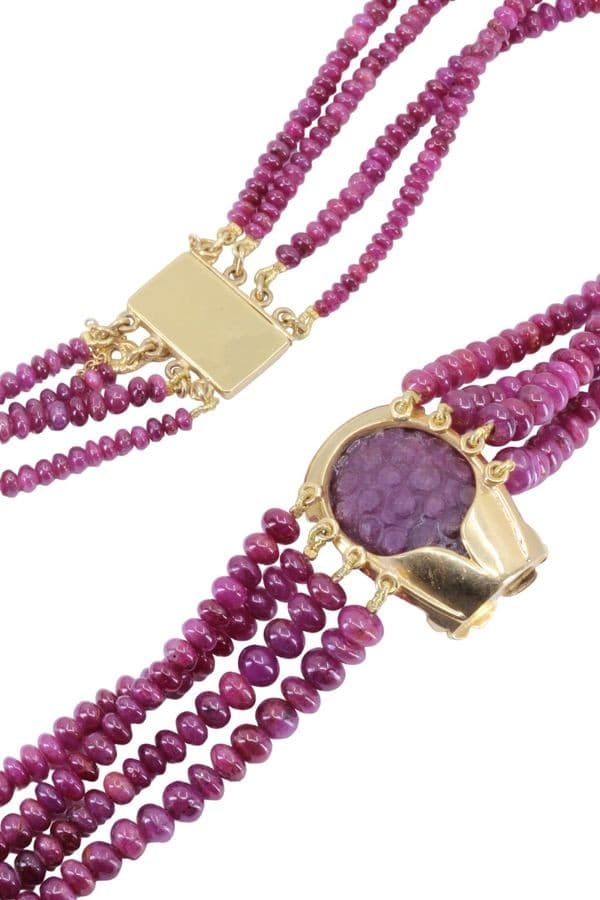 Collier 4 Rangs Racines de Rubis - photo 5