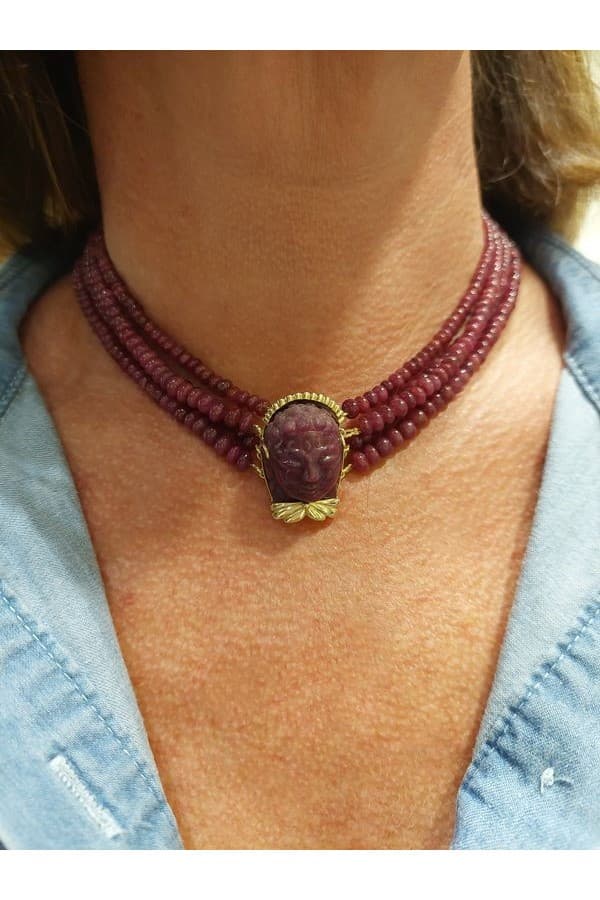 Collier 4 Rangs Racines de Rubis - photo 2