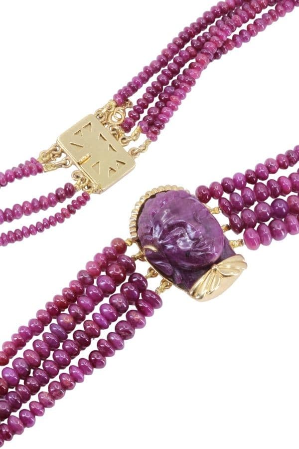 Collier 4 Rangs Racines de Rubis - photo 4