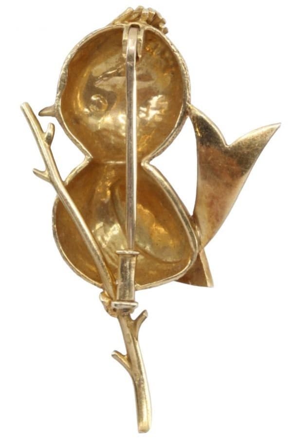 Broche Ancienne Oiseau Émaillé - photo 3