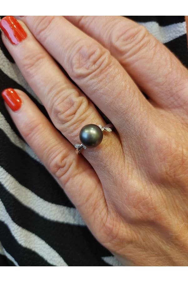 Bague Perle de Tahiti et Diamants - photo 2