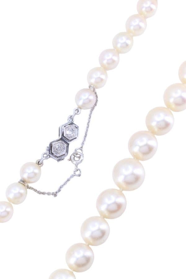 Collier de Perles en Chute Diamants Art-Déco - photo 3