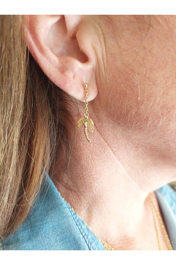 Boucles d'Oreilles Pendantes Palmiers - photo 2