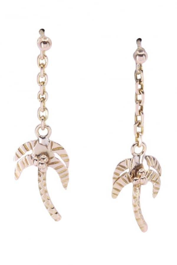 BOUCLES D'OREILLES PENDANTES PALMIERS, photo 2 sur 3