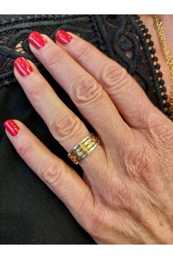 Bague 2 Ors Diamants - photo 2