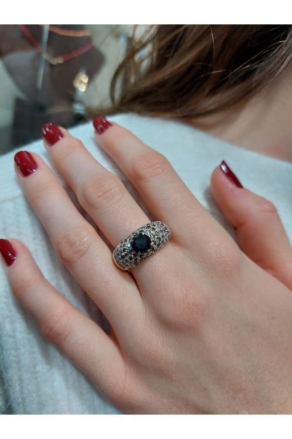 Bague Moderne Diamant Noir - photo 2