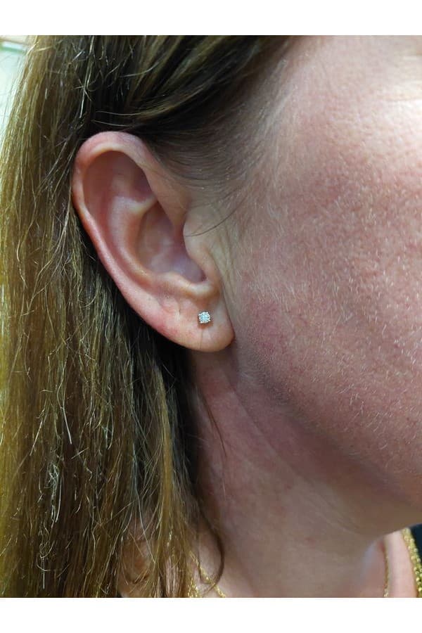 Boucles d'Oreilles Clous Diamants - photo 2