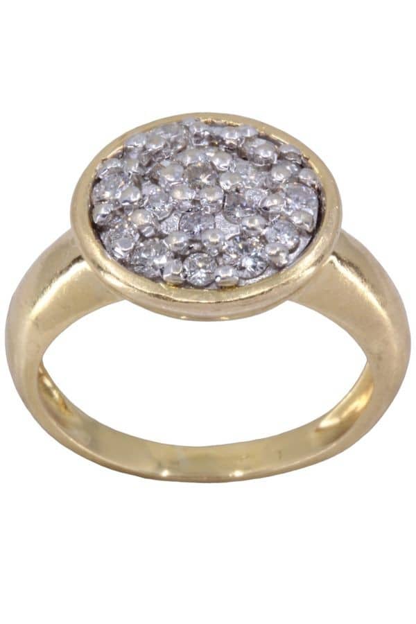 BAGUE MODERNE PAVAGE DIAMANTS, photo 2 sur 3