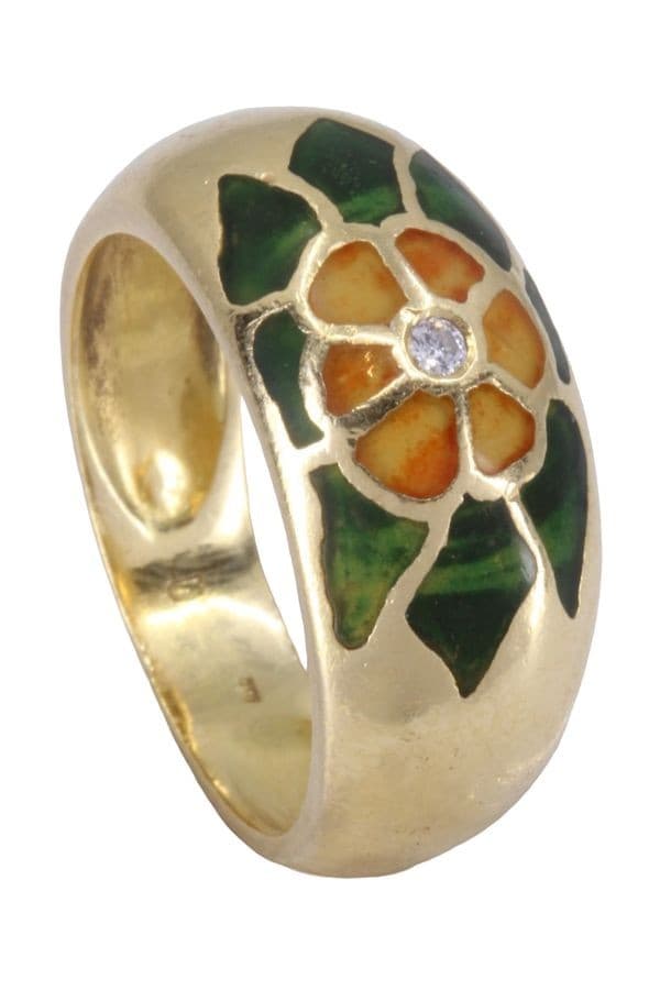 Bague Fleur Émail et Diamant - photo 5