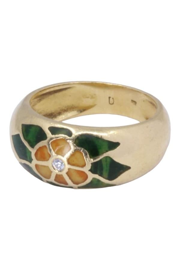 Bague Fleur Émail et Diamant - photo 3