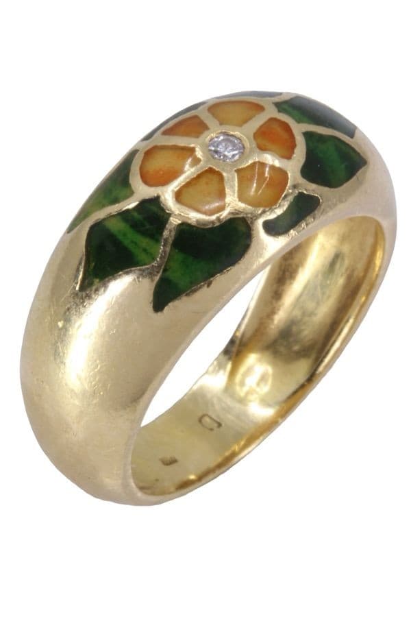 Bague Fleur Émail et Diamant - photo 4