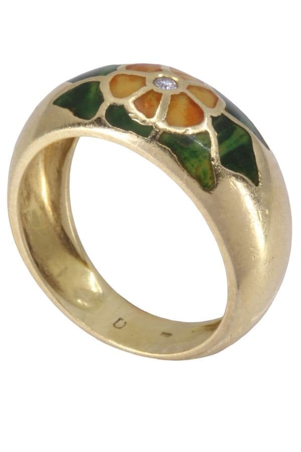 Bague Fleur Émail et Diamant - photo 6