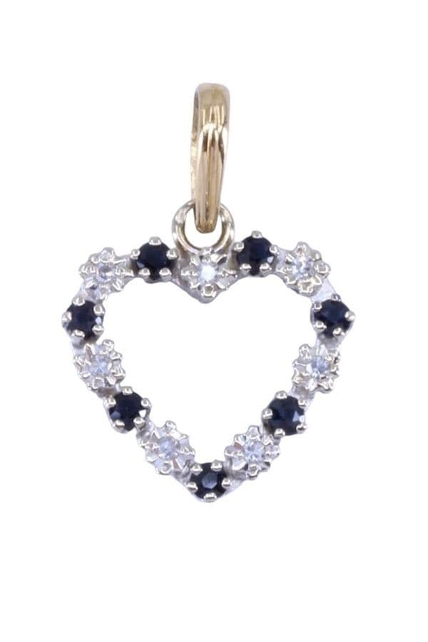 Pendentif Cœur Saphirs et Diamants