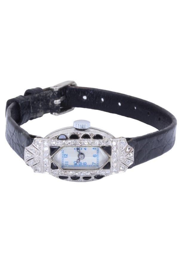 Montre Art-Déco Onyx et Diamants - photo 5