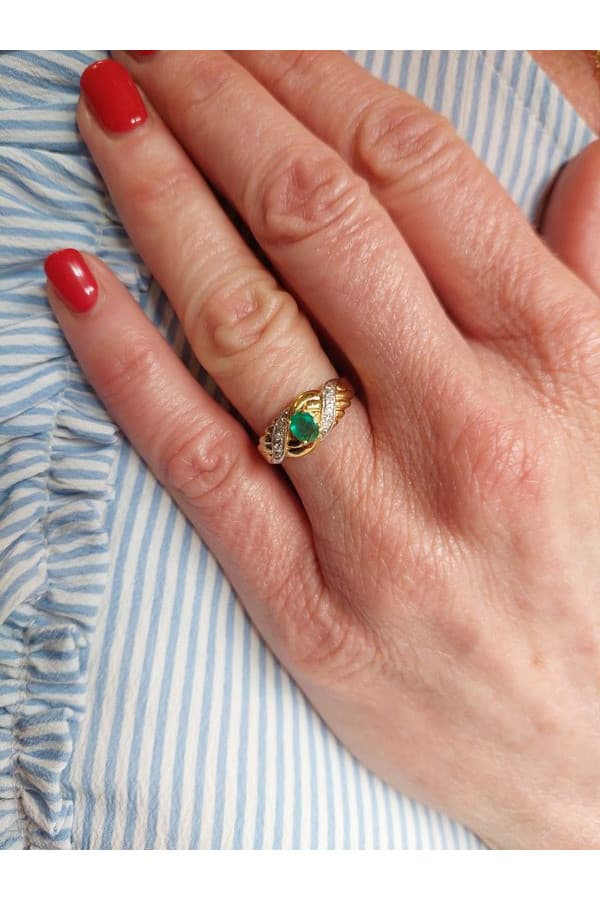 Bague Émeraude et Diamants - photo 2