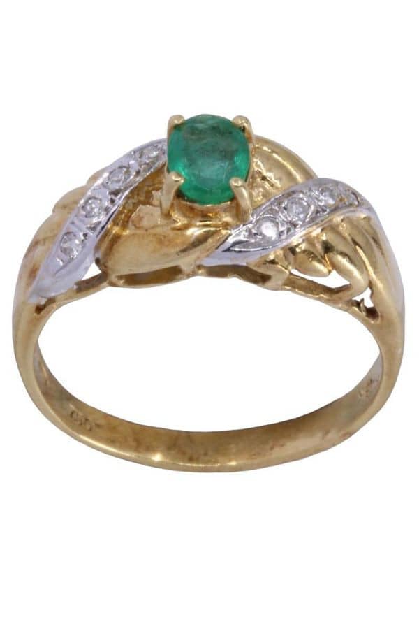 BAGUE ÉMERAUDE ET DIAMANTS, photo 2 sur 3