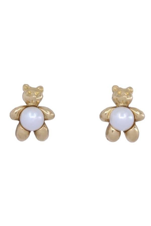 BOUCLES D'OREILLES PERLES OURSONS, photo 2 sur 3