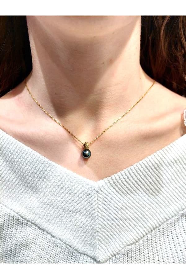 Pendentif Perle de Tahiti et Diamants - photo 2