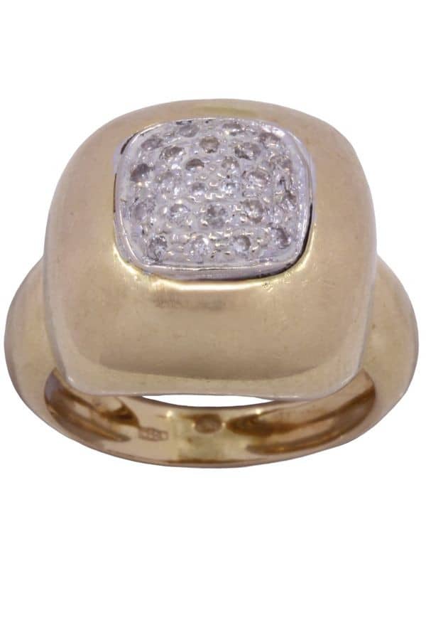 BAGUE MODERNE PAVAGE DIAMANTS, photo 2 sur 3