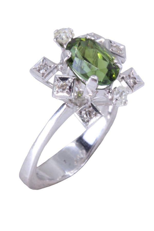 Bague Ancienne Péridot et Diamants - photo 3