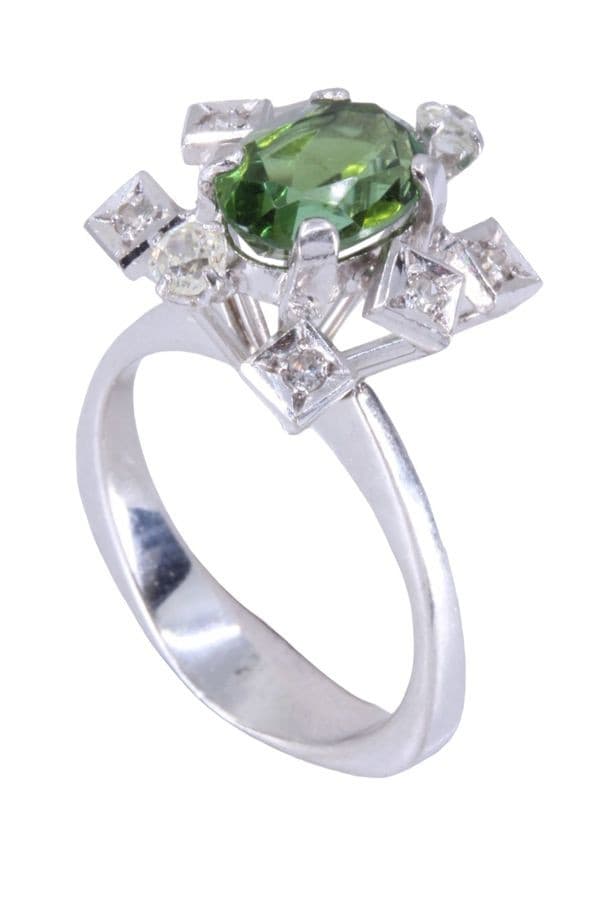 Bague Ancienne Péridot et Diamants - photo 5