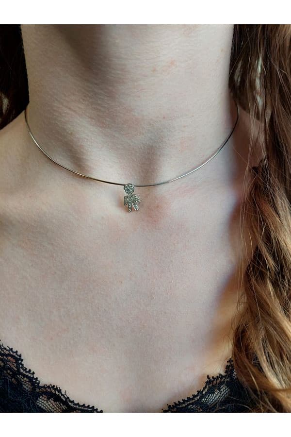 Collier Bonhomme Diamanté - photo 2