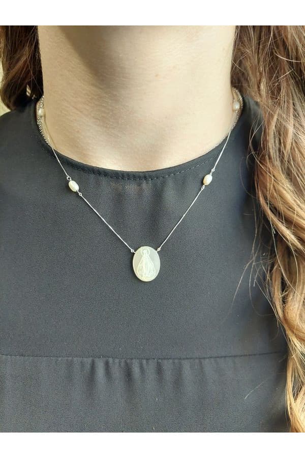 Collier Vierge Perles et Nacre - photo 2