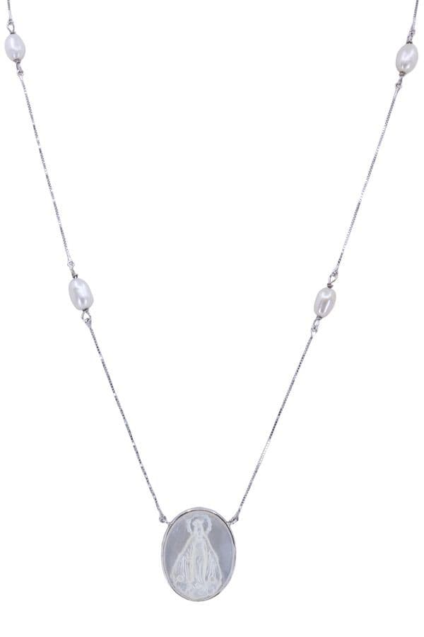 Collier Vierge Perles et Nacre