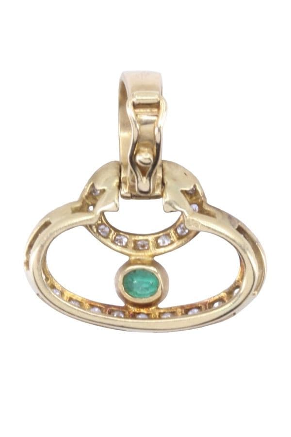 Pendentif pour Collier de Perles Émeraude et Diamants - photo 4