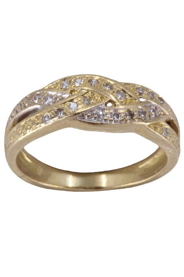 BAGUE MODERNE ENTRELACÉE DIAMANTS, photo 2 sur 3