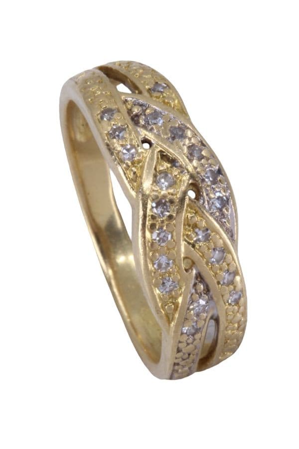 Bague Moderne Entrelacée Diamants - photo 4