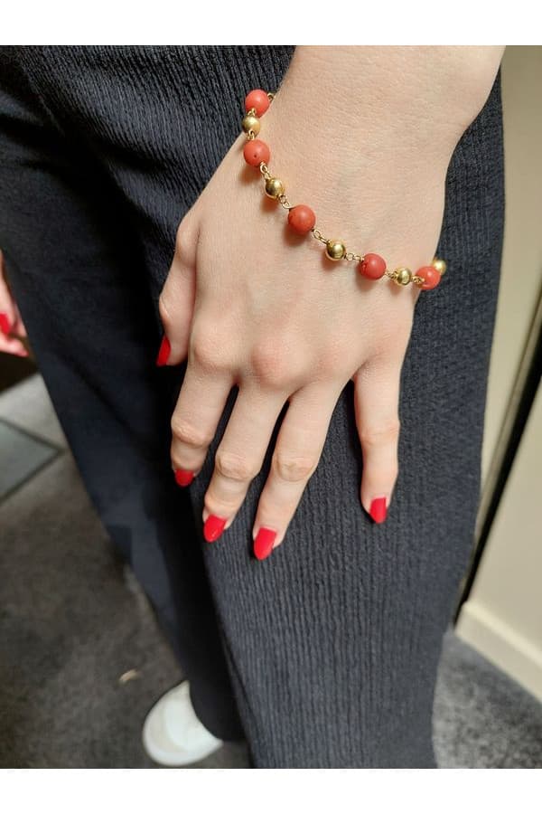Bracelet Boules Corail - photo 2