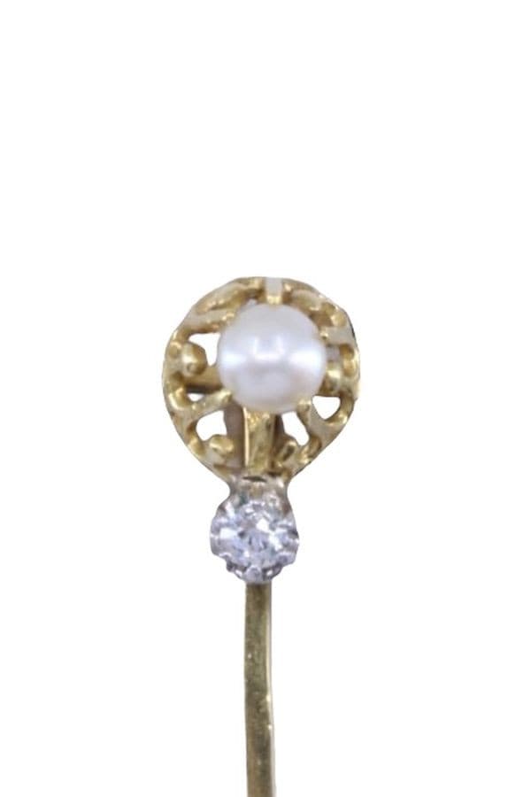 Épingle Ancienne Perle et Diamant - photo 2
