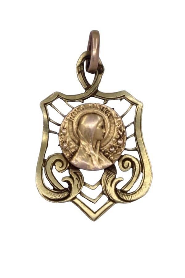MÉDAILLE ANCIENNE VIERGE ROSA MYSTICA, photo 2 sur 3