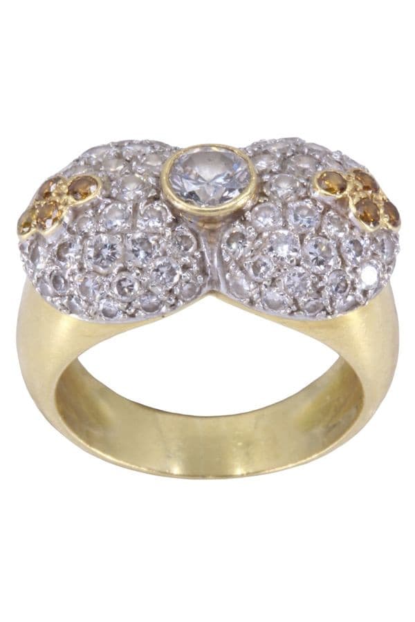 Bague Diamants Jaunes et Blancs