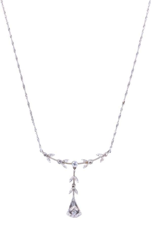 COLLIER ART-NOUVEAU DIAMANTS, photo 2 sur 3
