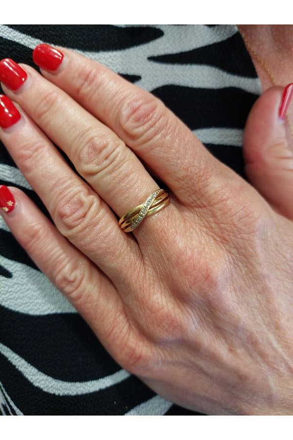 Bague Moderne Entrelacée Diamants - photo 2