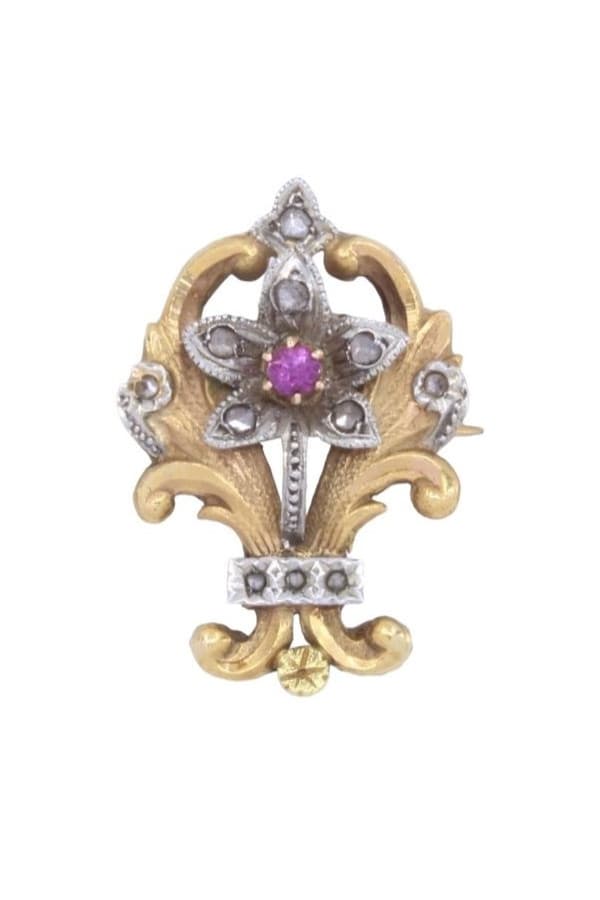 Broche Rubis Diamants Napoléon Iii - photo 2