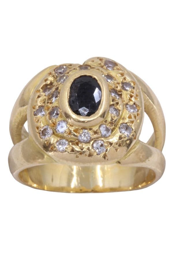 Bague Moderne Saphir et Diamants